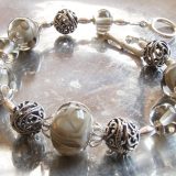 Ivory Swirl Filigree Smoky Grey Bracelet - Image 2