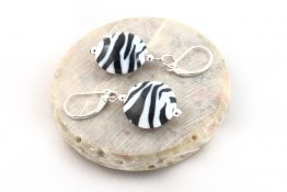20012 Zebra Stripes Disc Bead Earrings RS