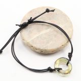 Green Champagne Metallic Swirl Double Strand Knotted Bracelet - Image 3