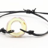Green Champagne Metallic Swirl Double Strand Knotted Bracelet
