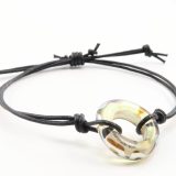 Green Champagne Metallic Swirl Double Strand Knotted Bracelet - Image 2