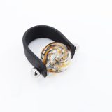Glass Bead Ring: Crystal Black Orange Vortex