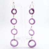 Long Dangle Earrings: Purple Donuts - Image 2
