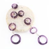 Long Dangle Earrings: Purple Donuts - Image 3