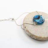 Shiny Teal Disc Bead Slide Bracelet - Image 2
