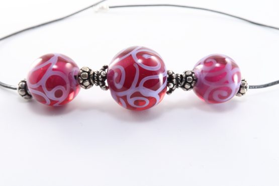 Leather Cord Necklace: Raspberry Swirl - Image 2