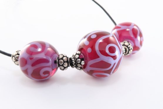 Leather Cord Necklace: Raspberry Swirl - Image 4