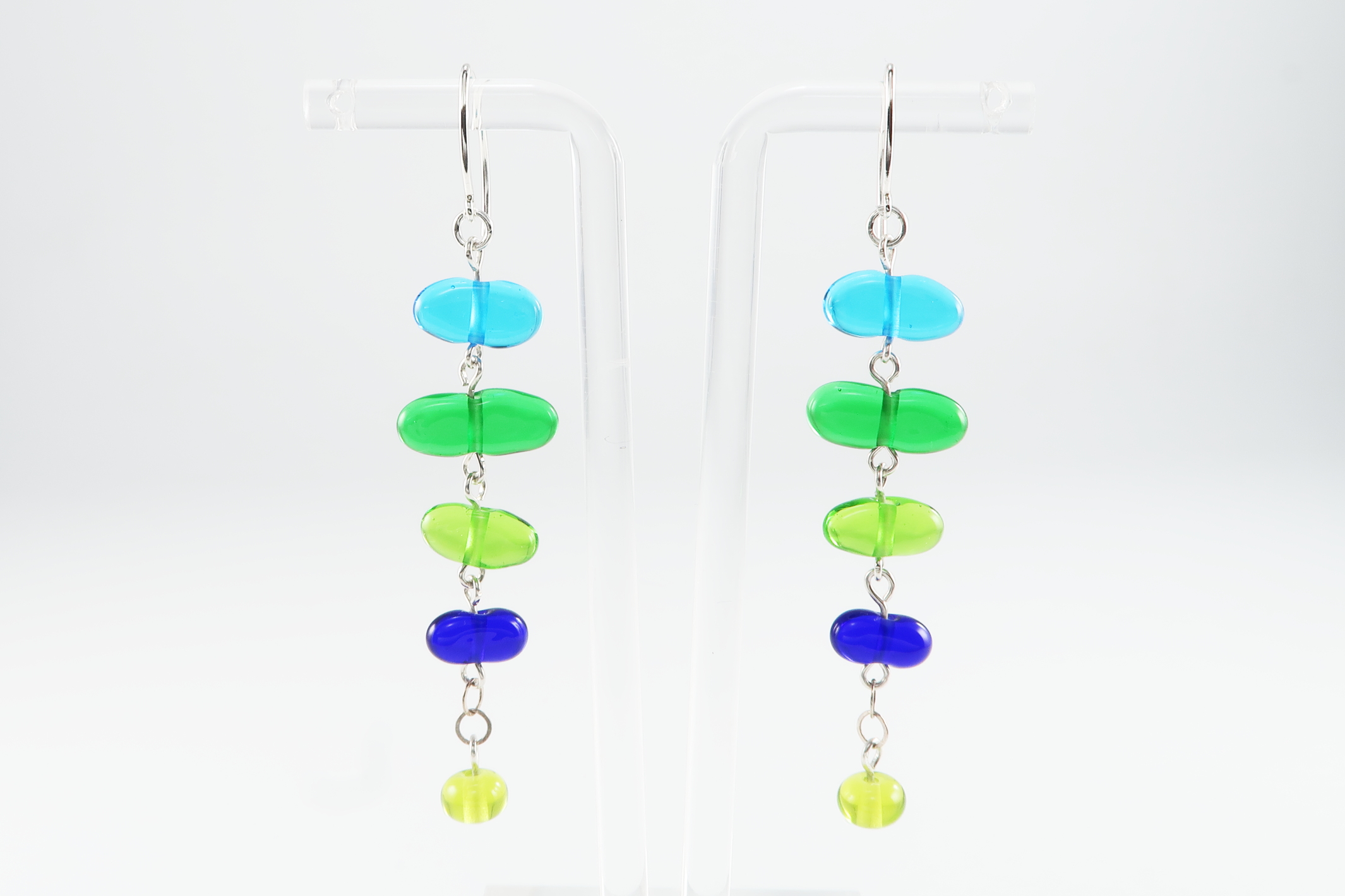 Long Dangles: Ocean Jewel Ovals - 5 bead - Image 3