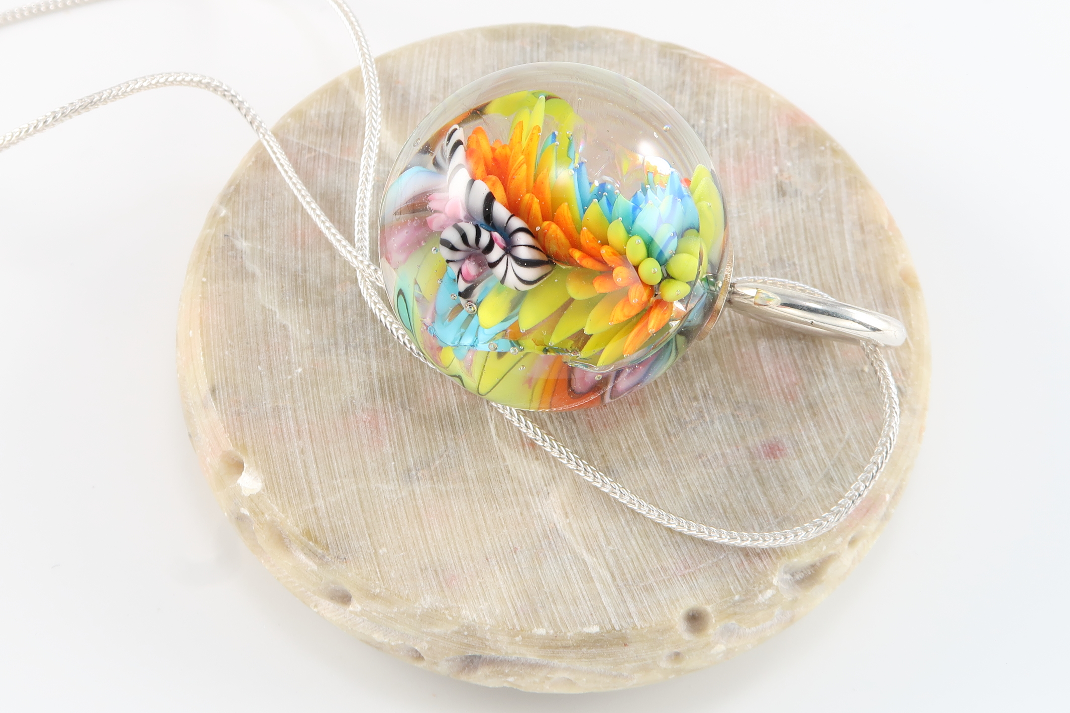Marble Pendant: Rainbow Dots and Twists - Image 4