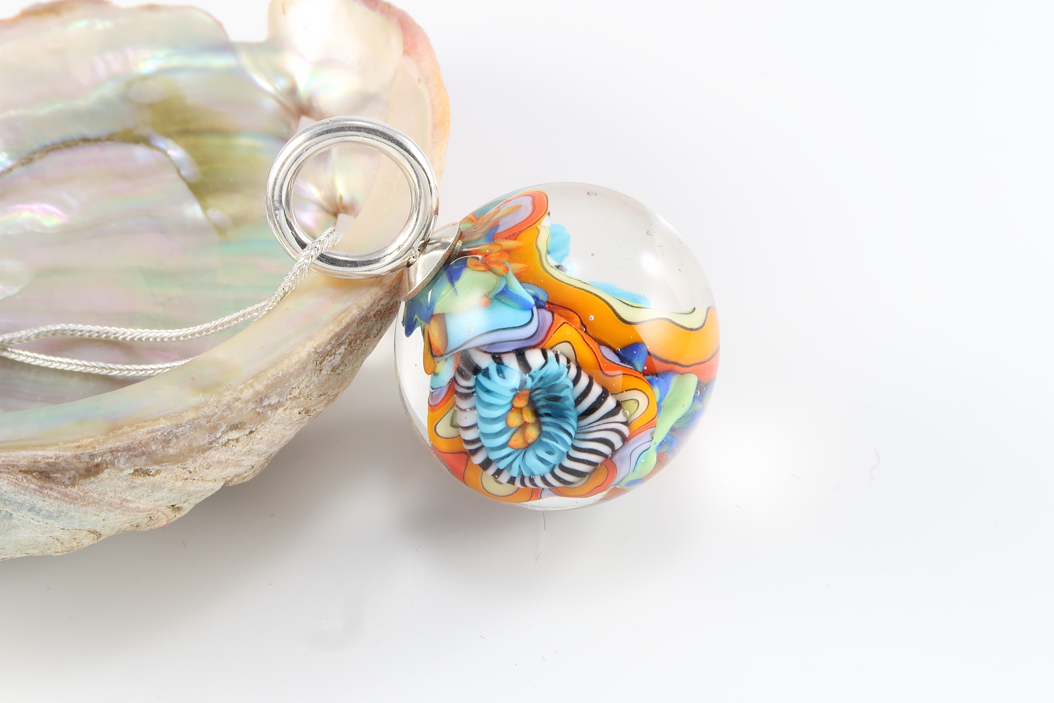 Marble Pendant: Rainbow Circles - Image 3