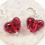 Purple Swirl Ruby Heart Earrings - Image 3