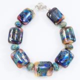 Rainbow Metallic Chiclet Bracelet - Image 3
