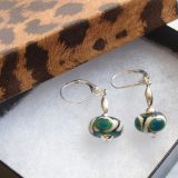 Teal Peacock Drop Earrings - Image 3