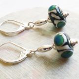 Teal Peacock Drop Earrings - Image 2