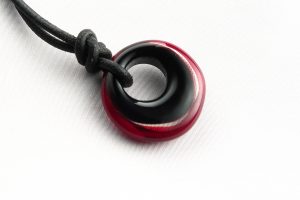 Black Crystal Red Orb Necklace