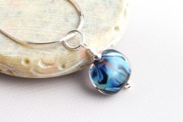 7100 Blue Swirl Disc Bead Pendant
