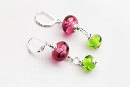 7142 Pink and Green Earrings