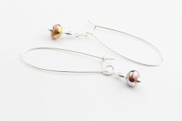 8102 Interchangeable Long Kidney Wire Shiny Rose Gold Drop Earrings