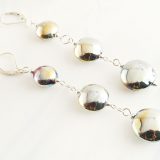 Rosy Gold Shiny Disc Dangle Earrings