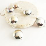 Rosy Gold Shiny Disc Dangle Earrings - Image 3