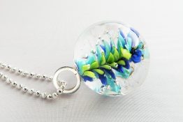 9047 Pointy Lime Turquoise and Cobalt Marble Pendant2