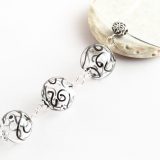 Black Swirls Crystal Blown Glass Bead Drop on Omega Chain - Image 2