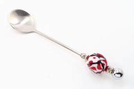 K20033 Small Spoon Red Swirls