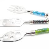 Three Piece Cheese Knife Set Metallic Barrels - Image 2