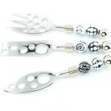 Three Piece Cheese Knife Set Black and White - Image 4