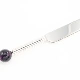Pronged Cheese Knife Purple Crinkle Round