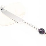 Pronged Cheese Knife Purple Crinkle Round - Image 2