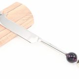Pronged Cheese Knife Purple Crinkle Round - Image 3