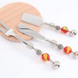 Fork, Canapé Knife, Square Knife Set Orange and Yellow - Image 2